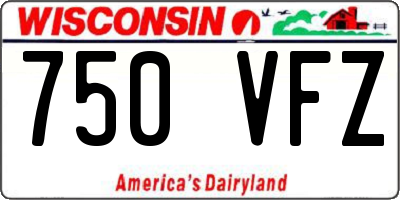 WI license plate 750VFZ