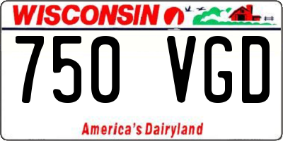 WI license plate 750VGD
