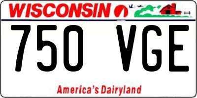 WI license plate 750VGE
