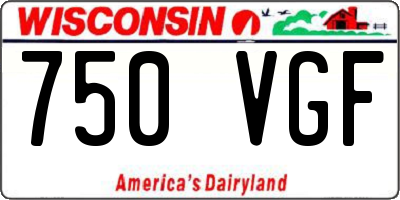 WI license plate 750VGF