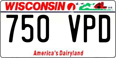 WI license plate 750VPD