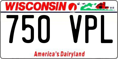 WI license plate 750VPL