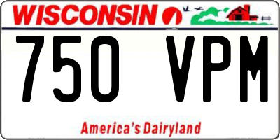 WI license plate 750VPM