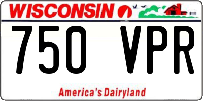 WI license plate 750VPR