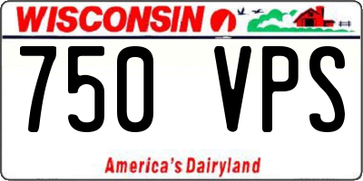 WI license plate 750VPS