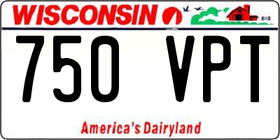 WI license plate 750VPT