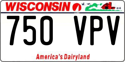 WI license plate 750VPV