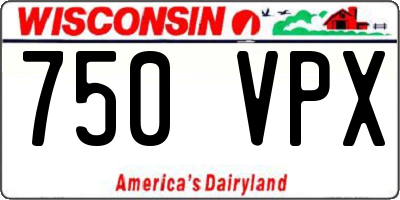 WI license plate 750VPX