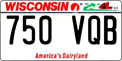 WI license plate 750VQB