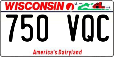 WI license plate 750VQC