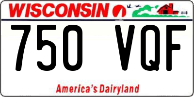 WI license plate 750VQF