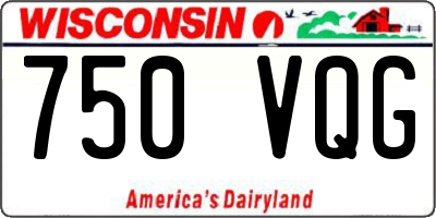WI license plate 750VQG