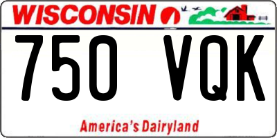 WI license plate 750VQK