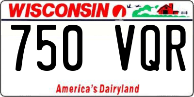 WI license plate 750VQR
