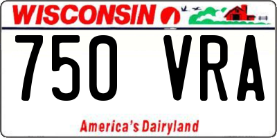 WI license plate 750VRA
