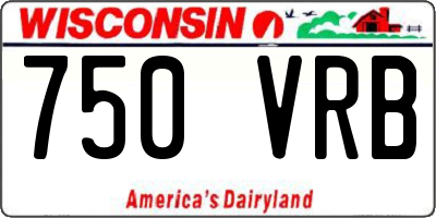 WI license plate 750VRB