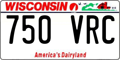 WI license plate 750VRC