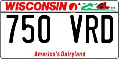 WI license plate 750VRD