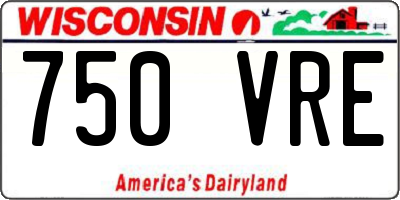 WI license plate 750VRE