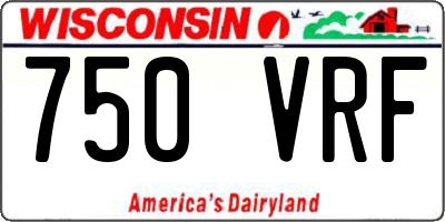 WI license plate 750VRF