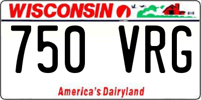 WI license plate 750VRG