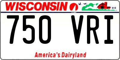 WI license plate 750VRI