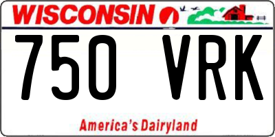 WI license plate 750VRK