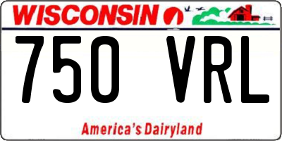 WI license plate 750VRL