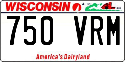 WI license plate 750VRM