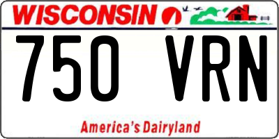 WI license plate 750VRN