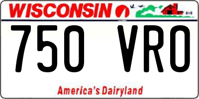 WI license plate 750VRO