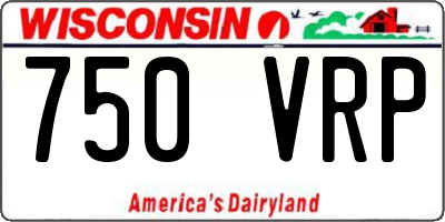 WI license plate 750VRP