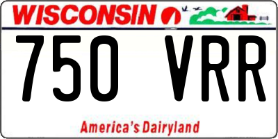 WI license plate 750VRR