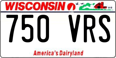 WI license plate 750VRS