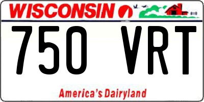 WI license plate 750VRT