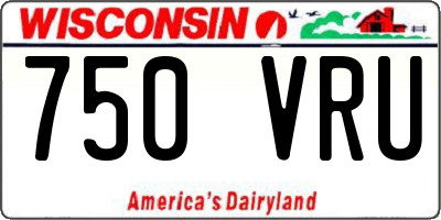 WI license plate 750VRU