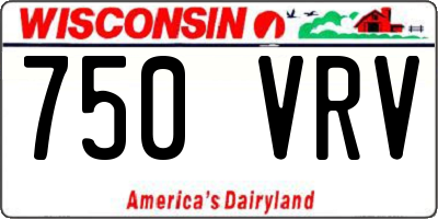WI license plate 750VRV