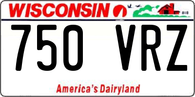 WI license plate 750VRZ