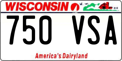 WI license plate 750VSA