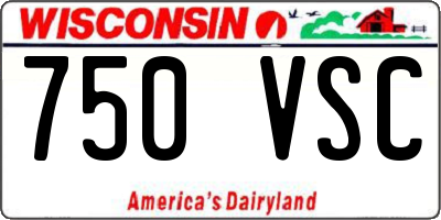 WI license plate 750VSC
