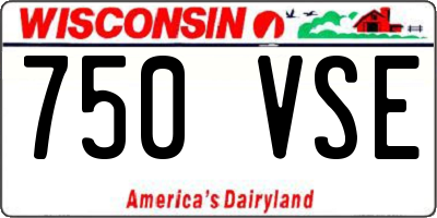 WI license plate 750VSE
