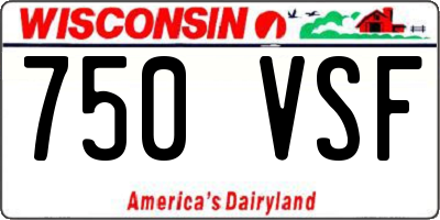 WI license plate 750VSF