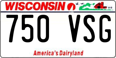 WI license plate 750VSG
