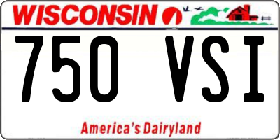WI license plate 750VSI