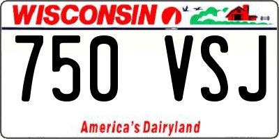 WI license plate 750VSJ