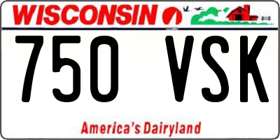 WI license plate 750VSK