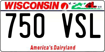 WI license plate 750VSL