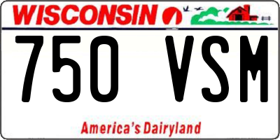 WI license plate 750VSM