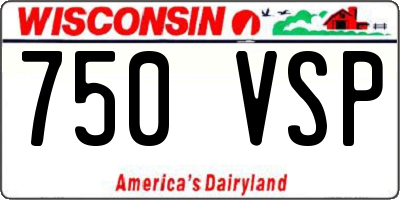 WI license plate 750VSP