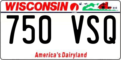 WI license plate 750VSQ